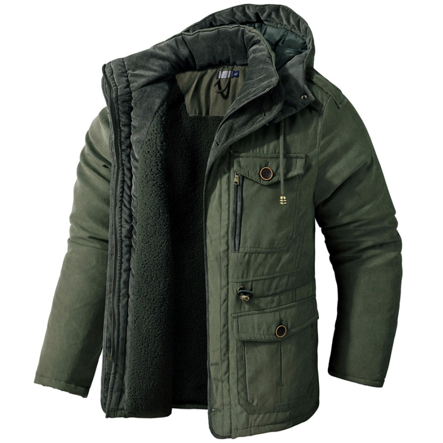 

Herren-Fleece-Daunenjacke Mit Mehreren Taschen