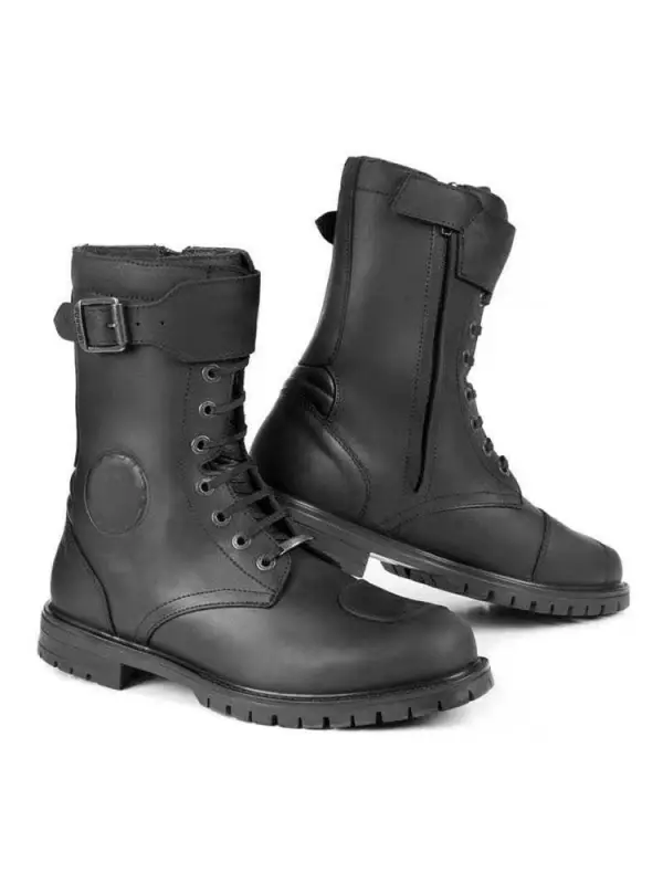 Vintage Casual Round Tie Leather Boots - Gethefashion.chimpone.com 