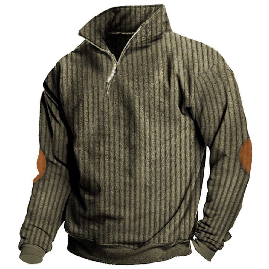 

Men's Training Colorblock Lapel Sweatshirt