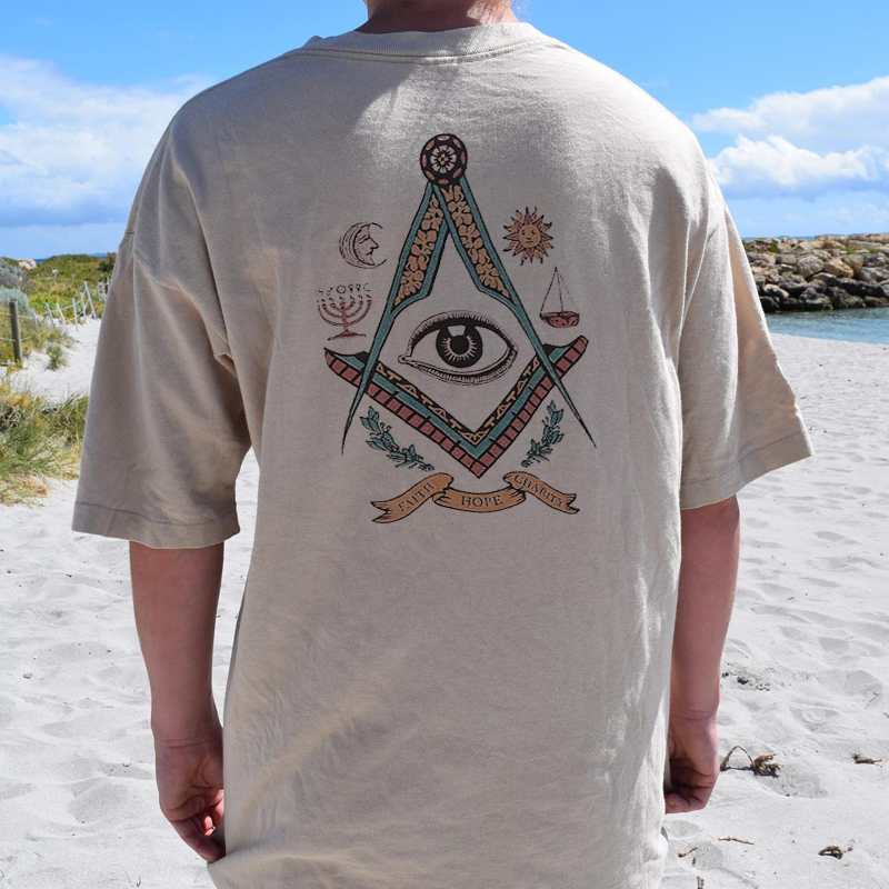 Mens Retro Graphic Pirnted Short Sleeve Tee