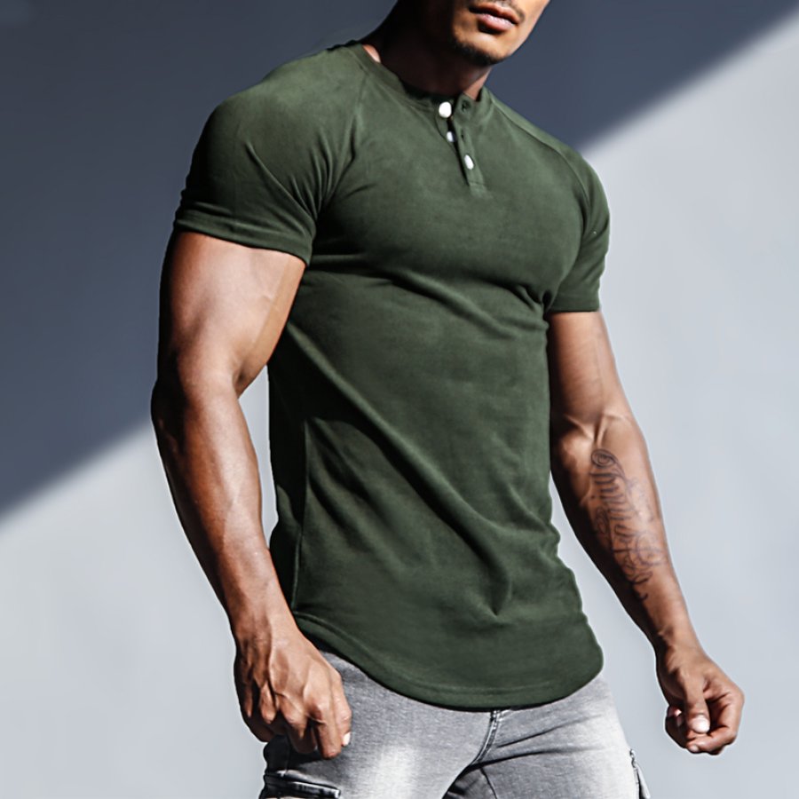 

Henley Collar Slim Fit Shirt