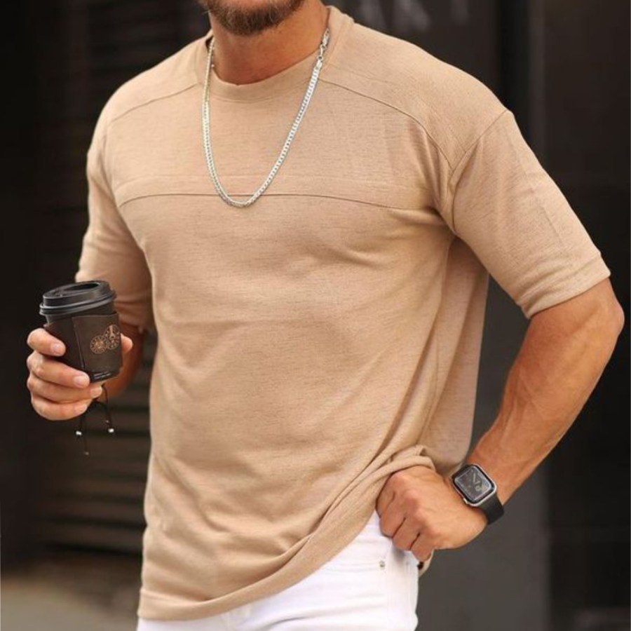 

Men's Fashion Casual Crew Neck Knit T-Shirt