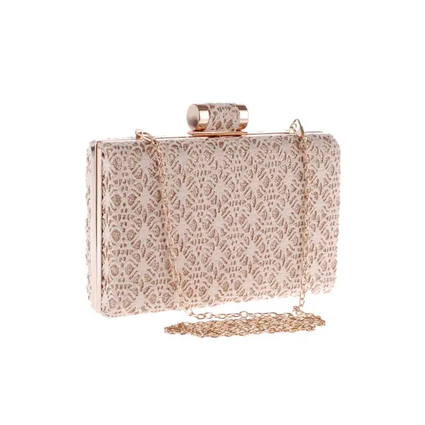 Decorative Lace Squared Evening Clutch Bag - Hubyinternation.com 