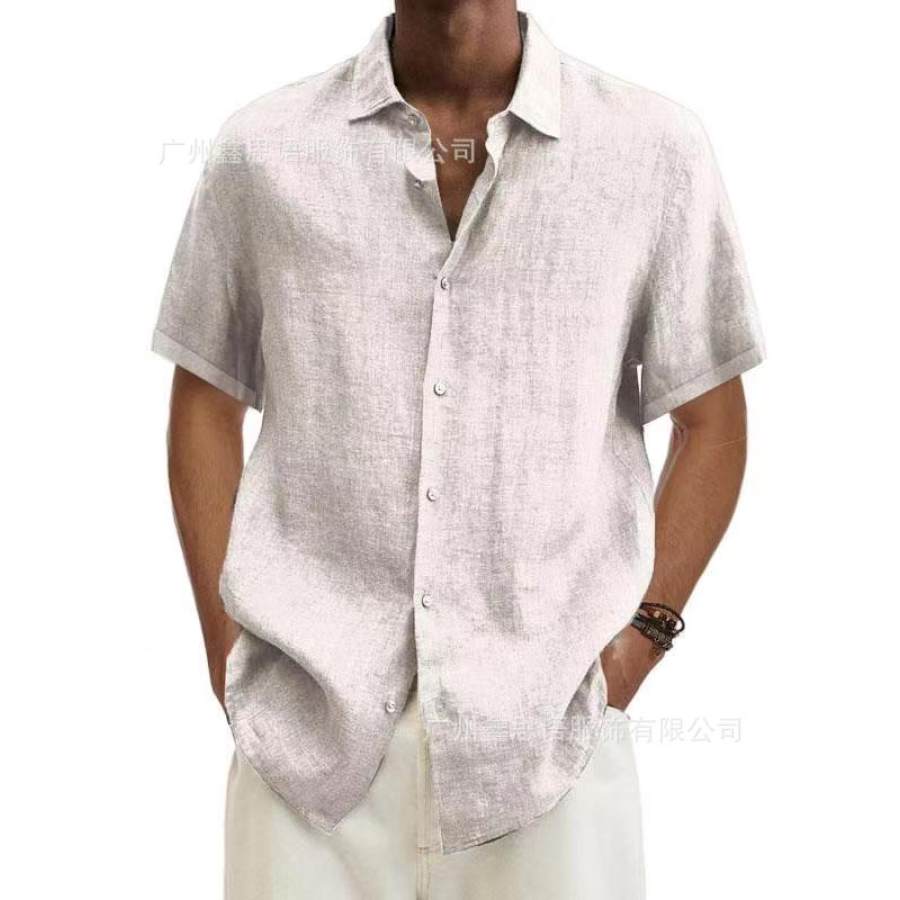 

Men's Casual Short Sleeve Cotton Linen Shirt
