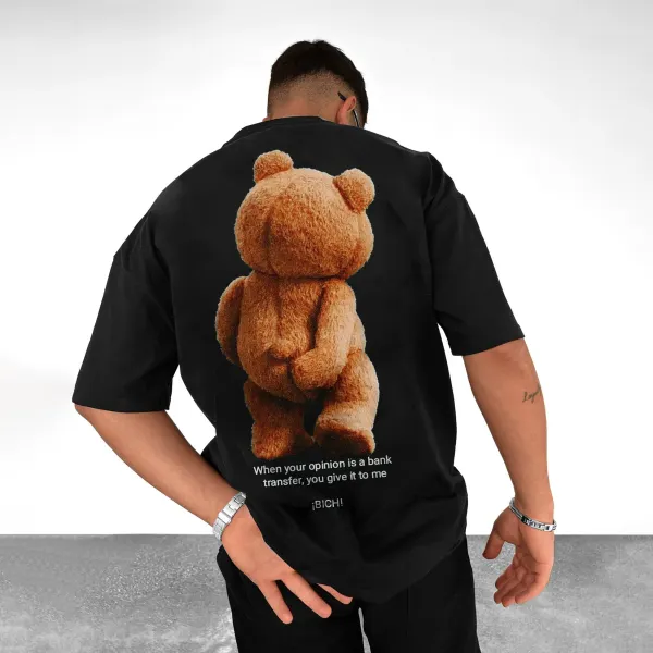 Мужская футболка оверсайз с модным принтом - Paleonice.com 