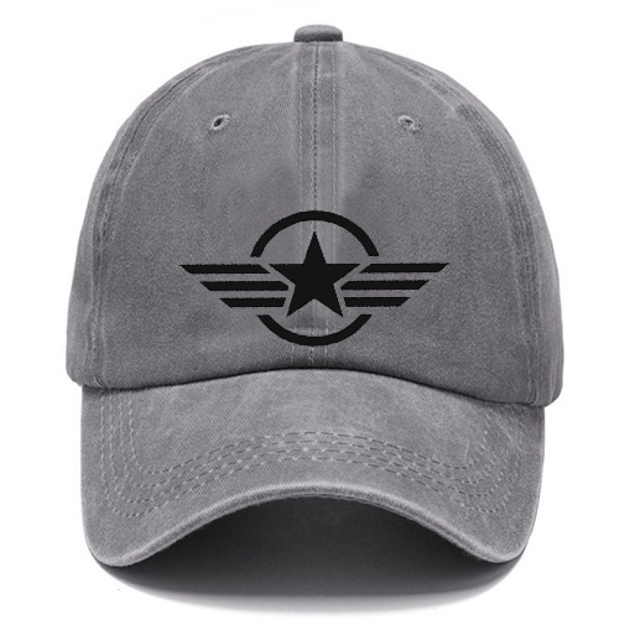 

Men's Washed Cotton Vintage Print Distressed Star Daddy Hat