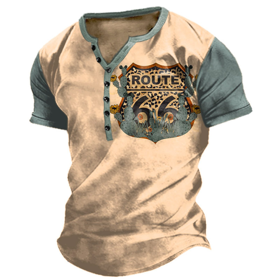 

Men's Vintage Route 66 Henley T-Shirt