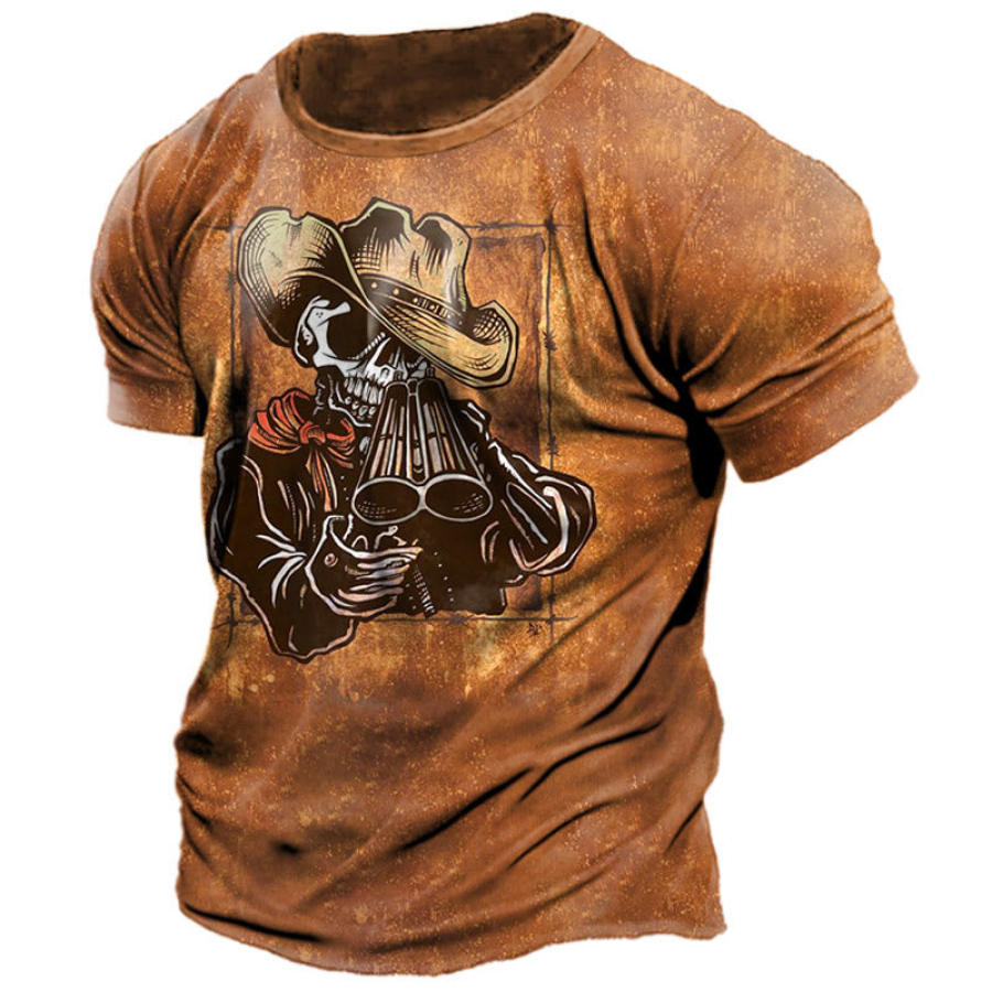 

Herren-T-Shirt Mit Vintage-Western-Cowboy-Print