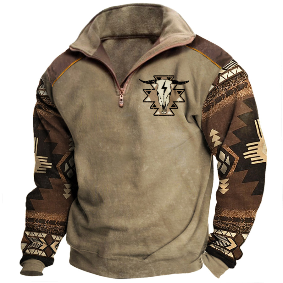 

Men's Cowboy Lapel Sweatshirt