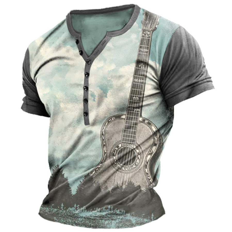 

Men's Vintage Guitar Henley T-Shirt