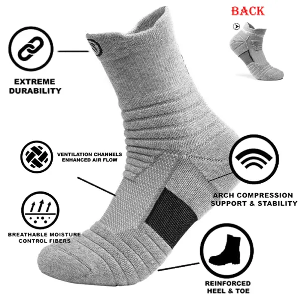 Men's Towel Bottom Sweat Absorbing Breathable Outdoor Sports Socks - Cotosen.com
