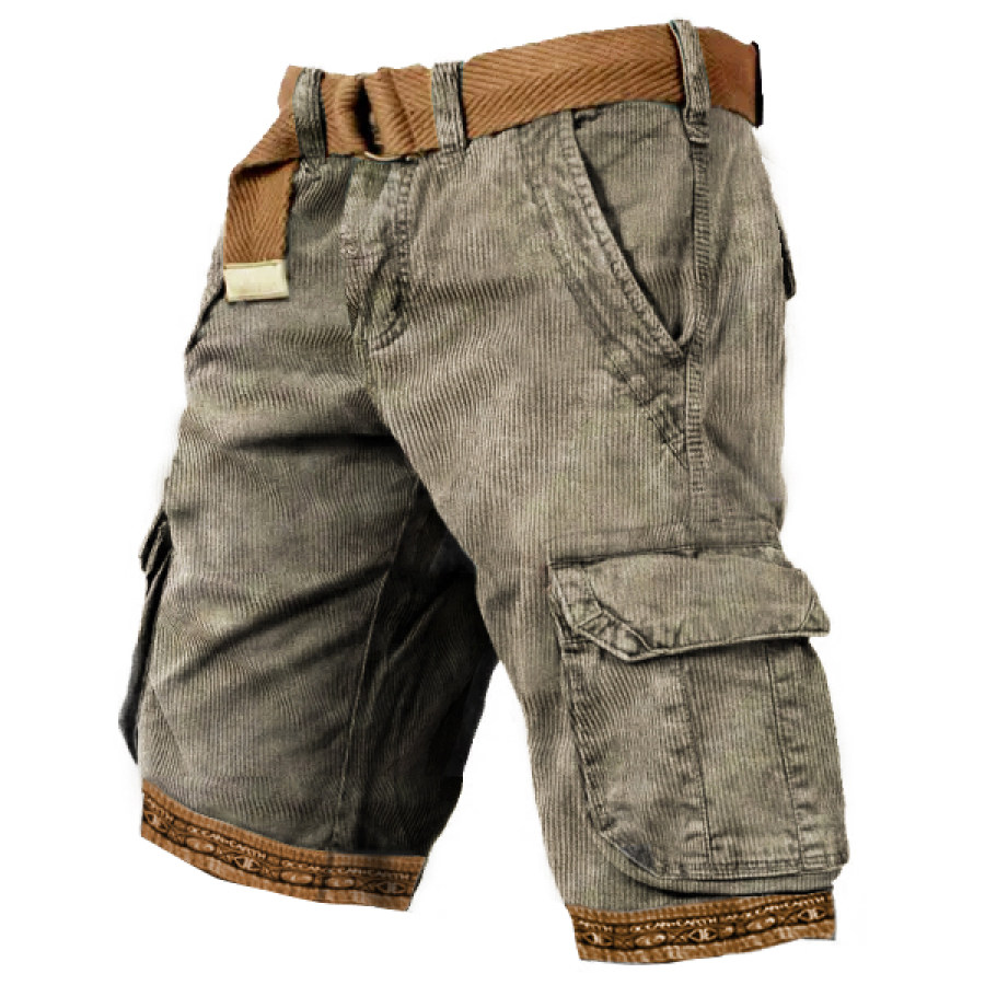 

Men's Outdoor Ethnic Pattern Casual Corduroy Shorts