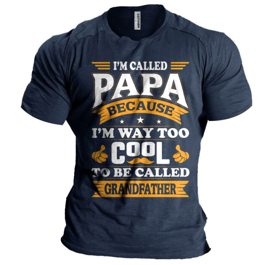 

Men's Vintage Papa Too Cool Grandfather Print Raglan Sleeve T-Shirt
