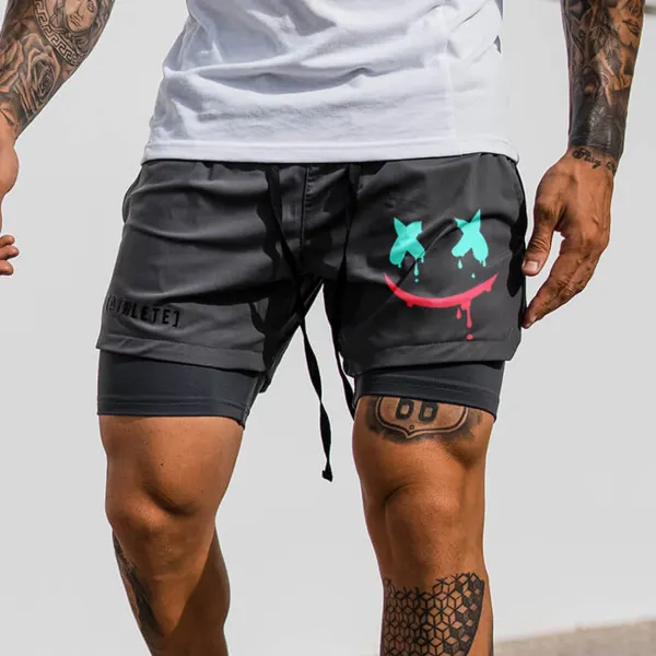Men's Smiley Shorts Performance Shorts - Cotosen.com
