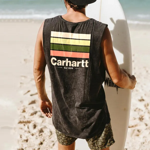 Men's Casual Retro Printed Surf Vest - Salolist.com 