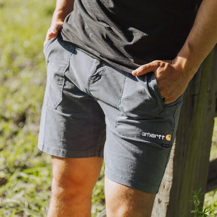 

Men's Surf Shorts Retro Hawaiian Beach Shorts Pocket Daily Casual Shorts Blue