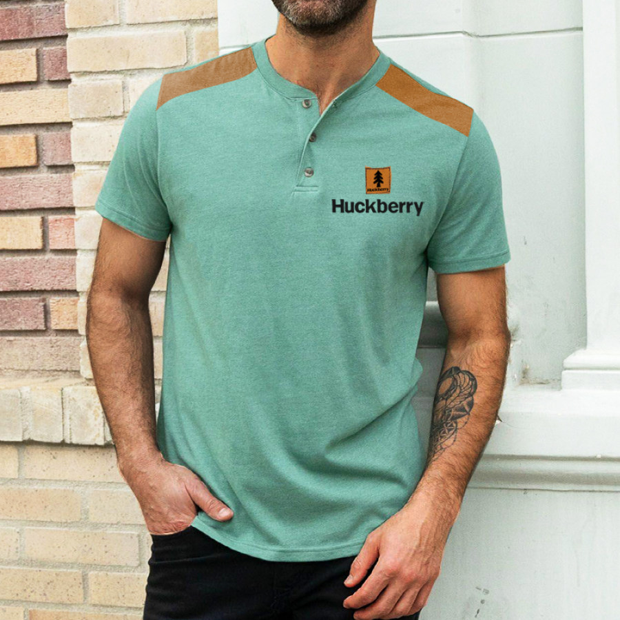 

Huckberry Men's Henry T-shirt Outdoor Casual Print Short Sleeved T-shirt