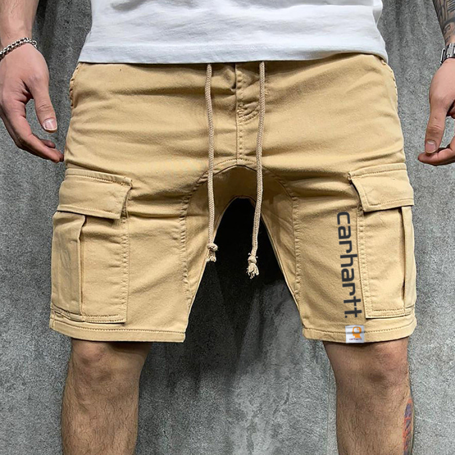 

Mens Outdoor Carhartt Shorts Casual Sports Pocket Workwear Loose Shorts Drawstring Zip Pocket Cargo Shorts