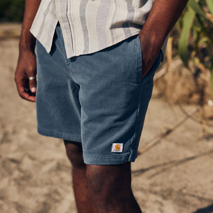 

Men's Shorts Corduroy Shorts Hawaiian Surf Beach Shorts Daily Casual 5 Inch Shorts Blue
