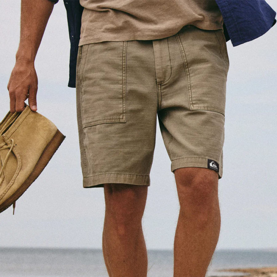 

Men's Shorts Retro Cargo Shorts Hawaiian Beach Daily Casual Shorts Khaki