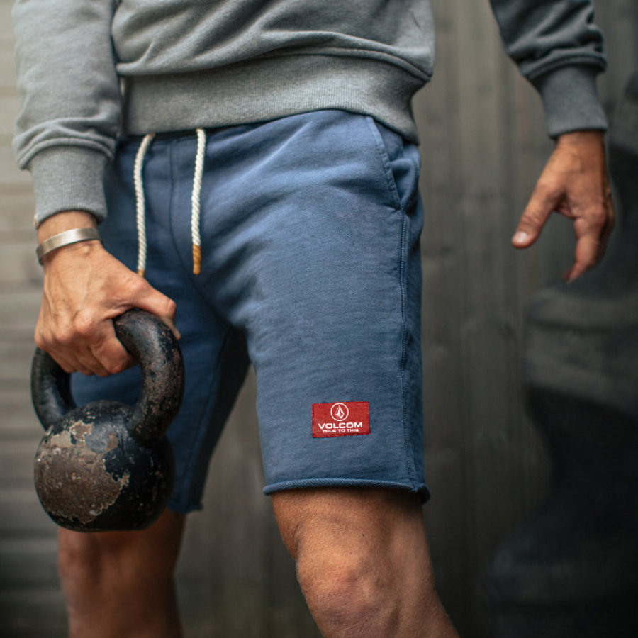 

Men's Regular Fit Sweatshorts Vintage Volcom Summer Daily Hawaii Beach Shorts Navy Blue