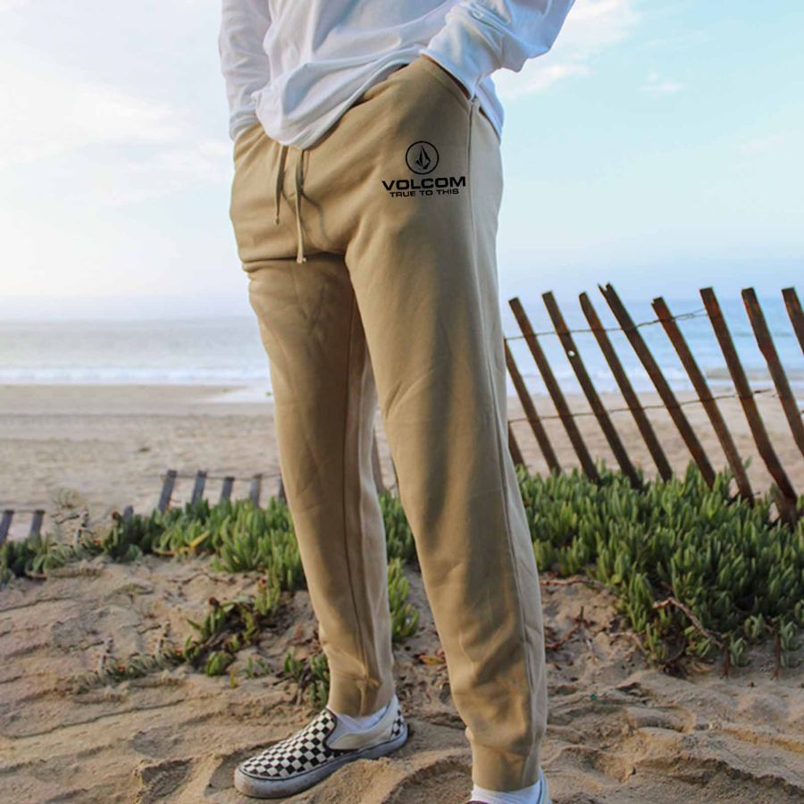 

Men's Sweatpants Surfboards Vintage Pockets Outdoor Full Length Casual Daily Trousers Khaki