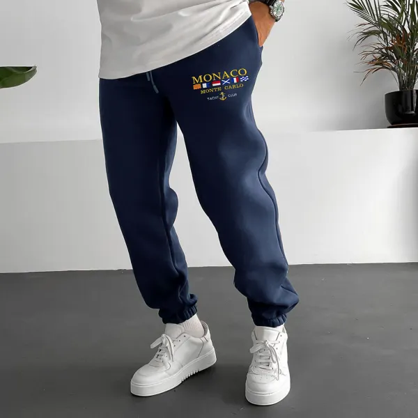 Monaco Monte Carlo Yacht Club Print Unisex Track Pants Casual Sweatpants - Faciway.com 