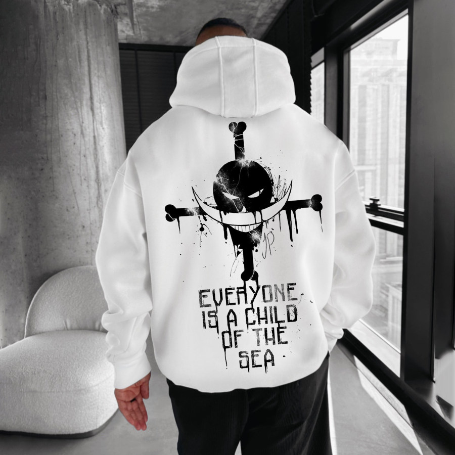 

Oversize "One Piece" Print Hoodie