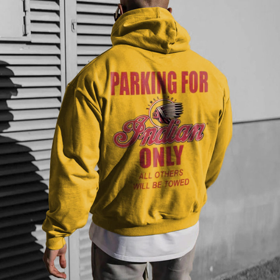 

Sudadera Con Capucha Extragrande Para Hombre Estampado Informal De Motocicleta Amarillo