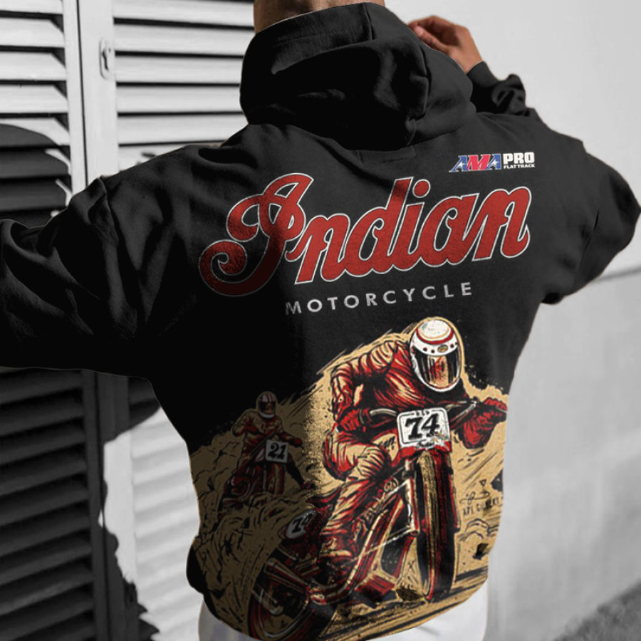 

Sudadera Con Capucha De Gran Tamaño Para Hombre Con Estampado Informal De Motocicleta