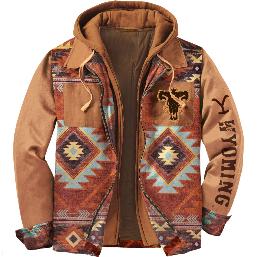 

Chaqueta Con Capucha Tribal Con Estampado Occidental De Yellowstone Unisex Para Hombre