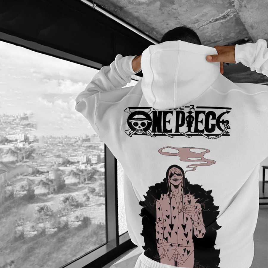 

Sudadera Extragrande Con Estampado "One Piece" Y Capucha