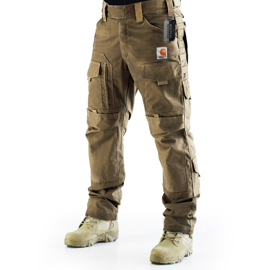

Мужские уличные винтажные потертые военные тактические брюки с несколькими карманами и принтом для кемпинга