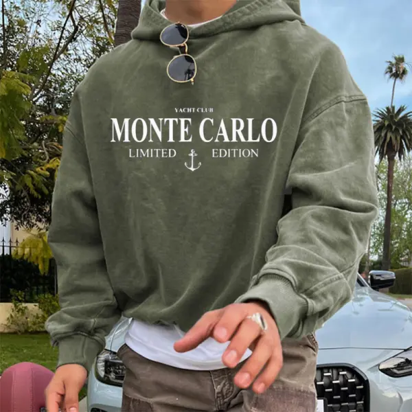 Vintage Unisex Monaco Monte Carlo Yacht Club Hoodie - Salolist.com 