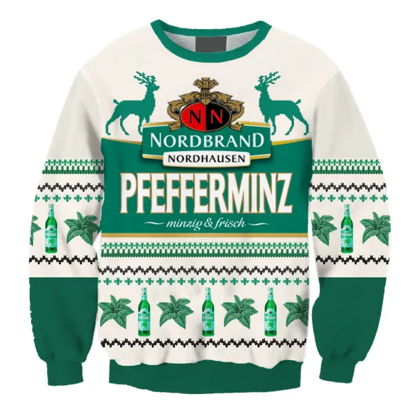 Unisex Nordbrand Pfeffi 3D Printed Ugly Christmas Sweater - Cotosen.com