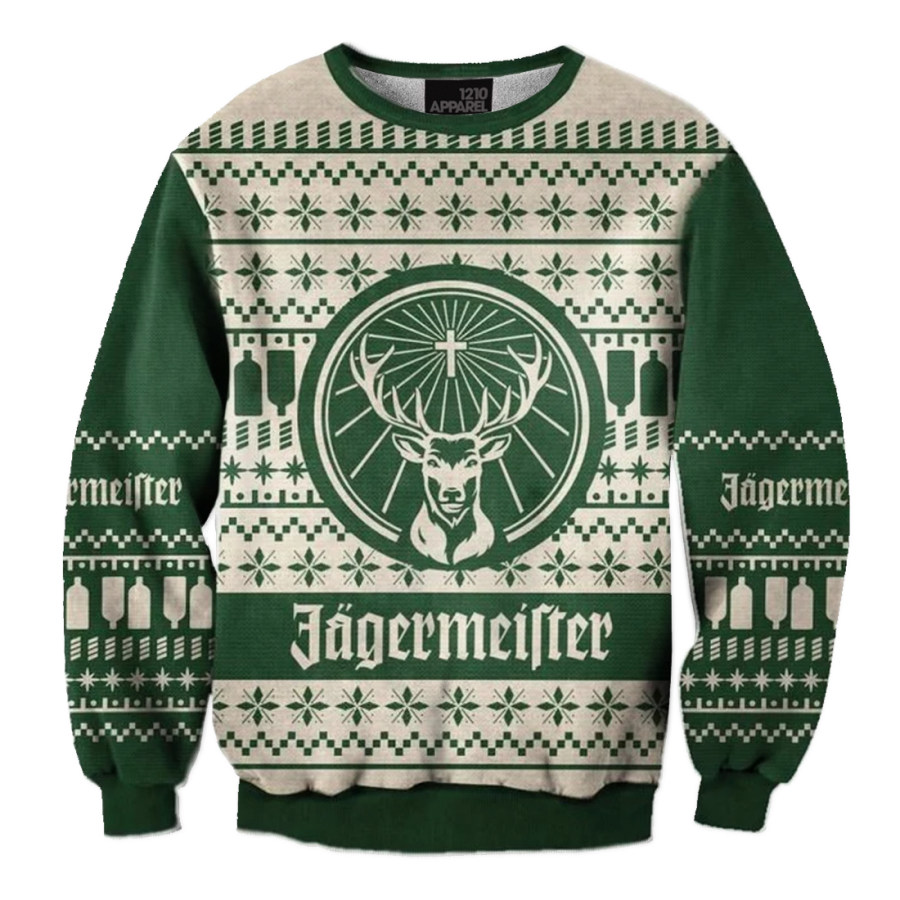 

Unisex Jägermeister Negroni 3D Weihnachts-Sweatshirt Mit Rundhalsausschnitt
