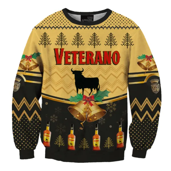 Unisexbrandy Veterano 3D Print Fun Christmas Sweatshirt - Cotosen.com