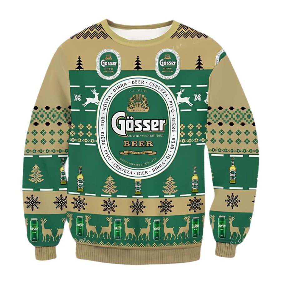 

Sudadera Navideña Fea Con Estampado 3D De Gosser Beer Para Hombre