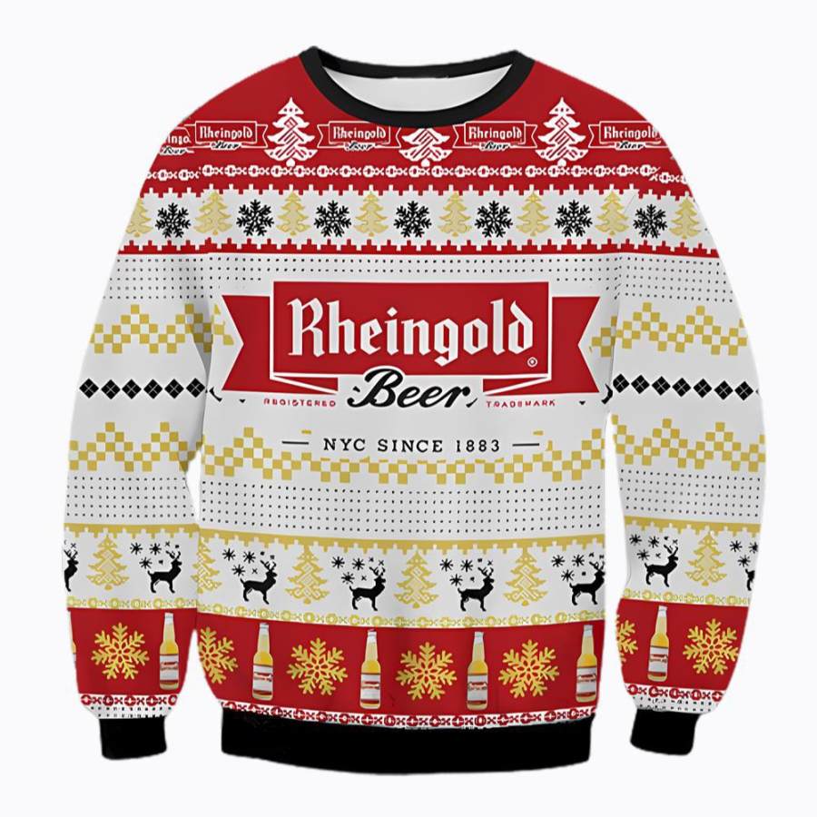 

Herren-Sweatshirt Rheingold Bier 3D-Druck Hässliches Weihnachts-Sweatshirt