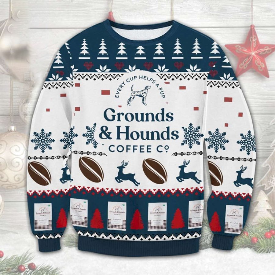 

Unisex Rentier Kaffee Weihnachten Hässlicher Pullover