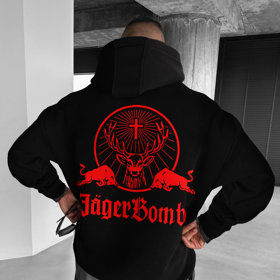 

Oversize JägerBomb Print Hoodie