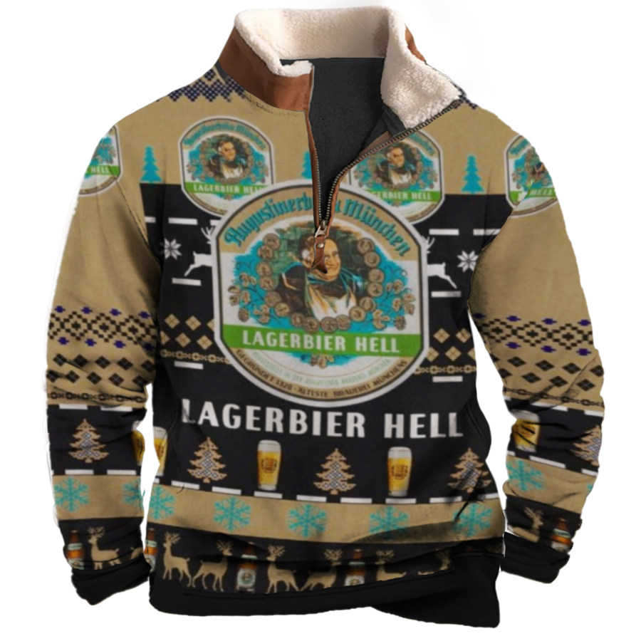 

Sweat-shirt De Noël Unisexe Augustiner Avec Col Zippé 1/4 Et Imprimé 3D Décontracté