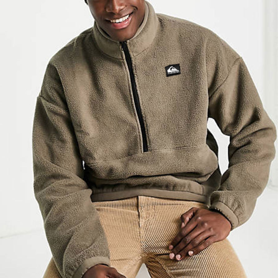 

Sudadera Vintage De Forro Polar Con Media Cremallera Para Hombre