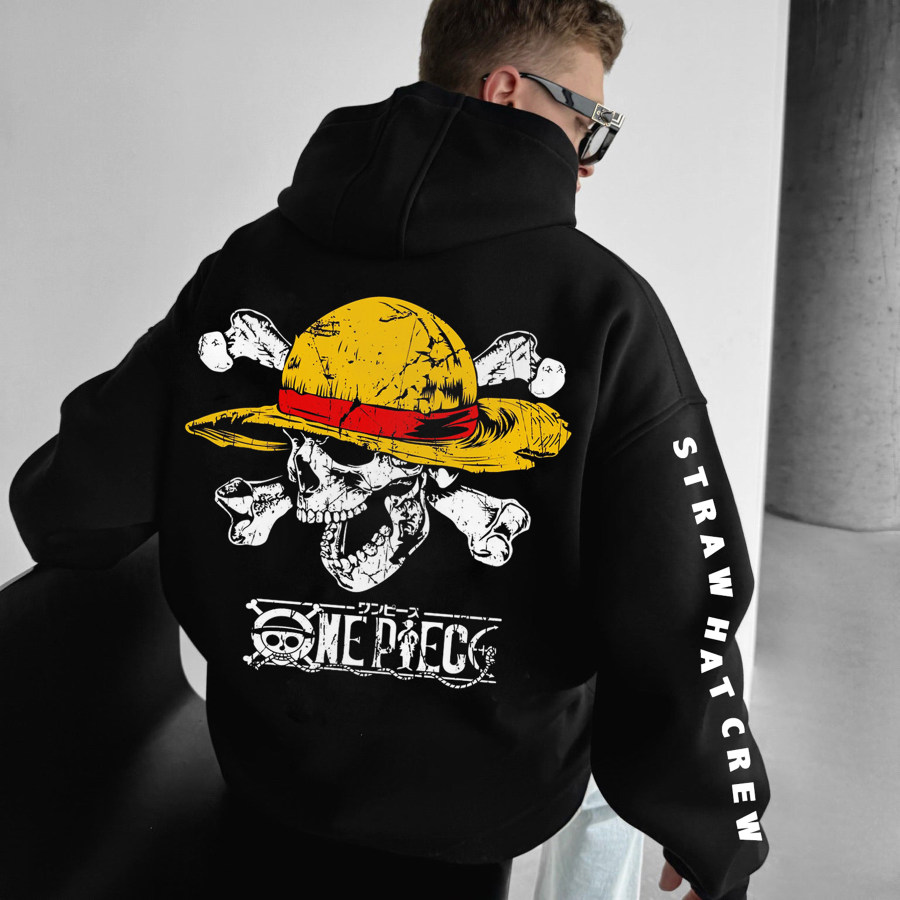 

Sudadera Con Capucha Extragrande Con Estampado "One Piece" Y "Straw Hat Crew"