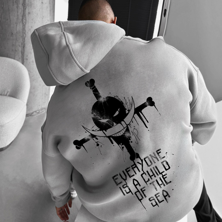 

Sudadera Con Capucha Extragrande Con Estampado "One Piece"