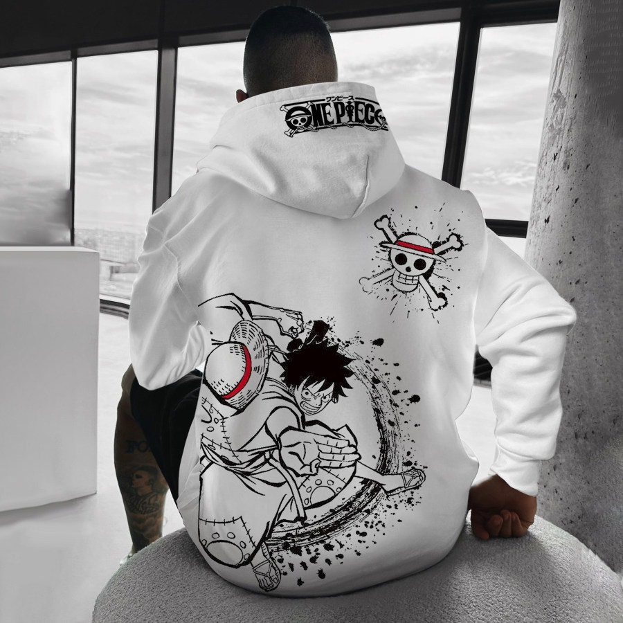 

Sudadera Con Capucha Extragrande Con Estampado "One Piece"