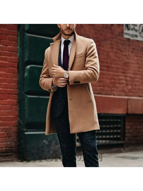 Men's Fashion Vintage Business Trench Coat Mid Length Jacket - Maxizero.chimpone.com 
