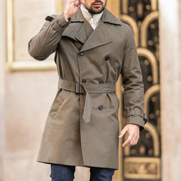Men's Solid Color Buttoned Coat - Spiretime.com 