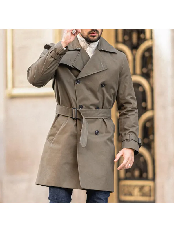 Men's Solid Color Buttoned Coat - Spiretime.com 