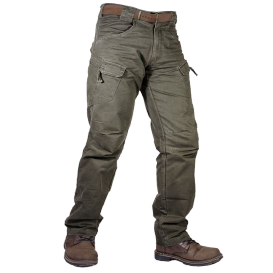 

Pantalon Tactique D'extérieur Rétro Pour Hommes Multifonctionnel Poche Zippée Pantalon Cargo Décontracté